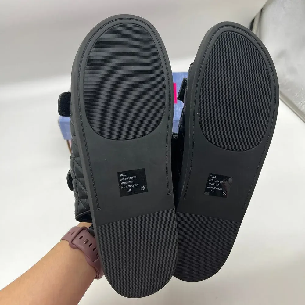 Pop Yield Open Toe Women's Footbed Sandals Black Size 11M